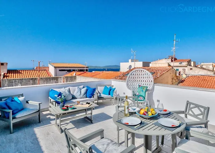 Clicksardinia Historic Centre Cosy Penthouse With Sea View Terrace * Alghero